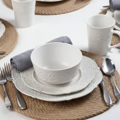 Dinnerware Service For 4|Pfaltzgraff® Abby White 16 Piece Dinnerware Set, Service for 4