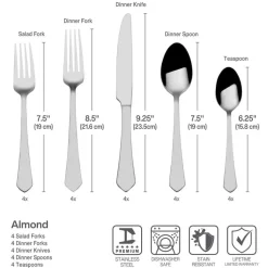 Sets|Gourmet Basics® Almond 20 Piece Flatware Set, Service for 4