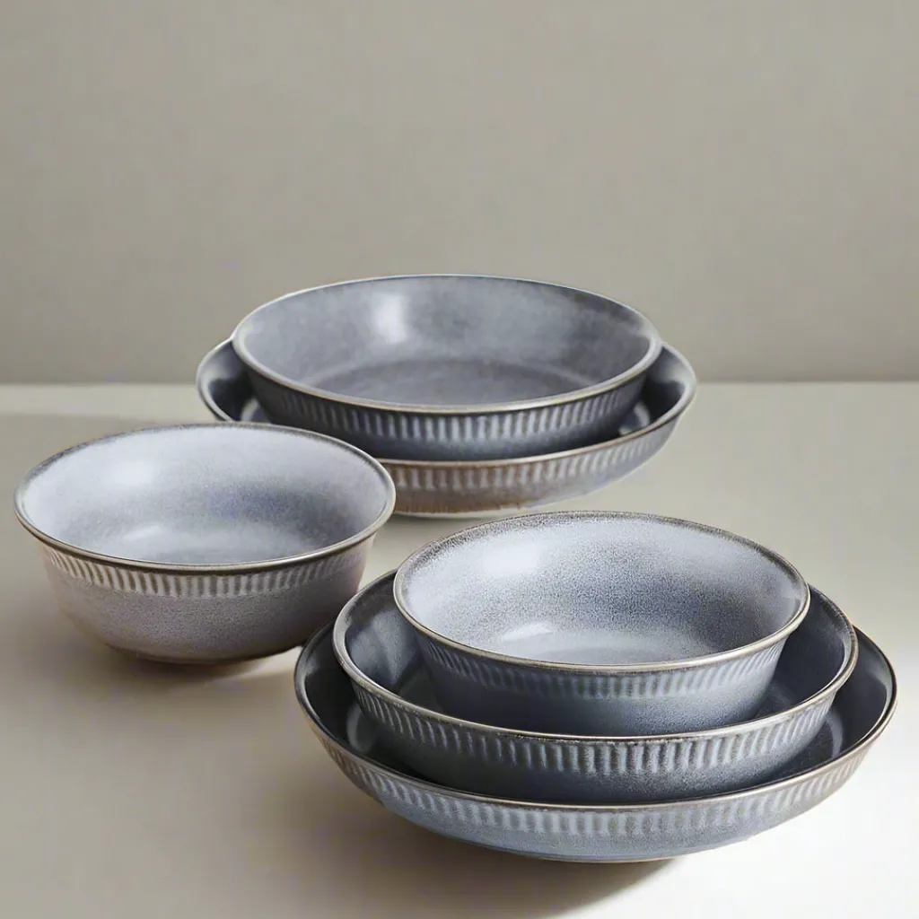 Soup Cereal Bowls|Pfaltzgraff® Amara Slate 6 Piece Dinnerware Bowl Set, Service for 2
