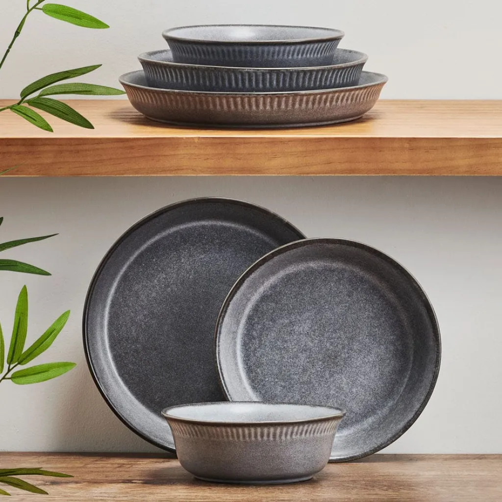 Soup Cereal Bowls|Pfaltzgraff® Amara Slate 6 Piece Dinnerware Bowl Set, Service for 2