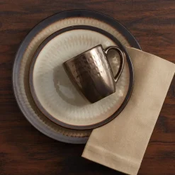 Dinnerware Service For 4|Gourmet Basics® Anastasia Cream 16 Piece Dinnerware Set, Service for 4