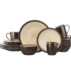 Dinnerware Service For 4|Gourmet Basics® Anastasia Cream 16 Piece Dinnerware Set, Service for 4