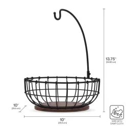 Fruit And Storage Baskets|Pfaltzgraff® Anvil Cage Fruit Storage Basket with Banana Hook