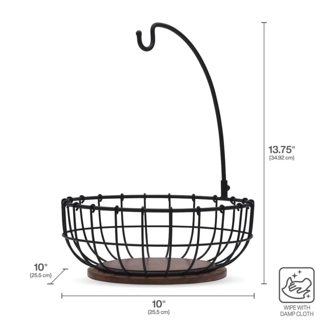 Fruit And Storage Baskets|Pfaltzgraff® Anvil Cage Fruit Storage Basket with Banana Hook