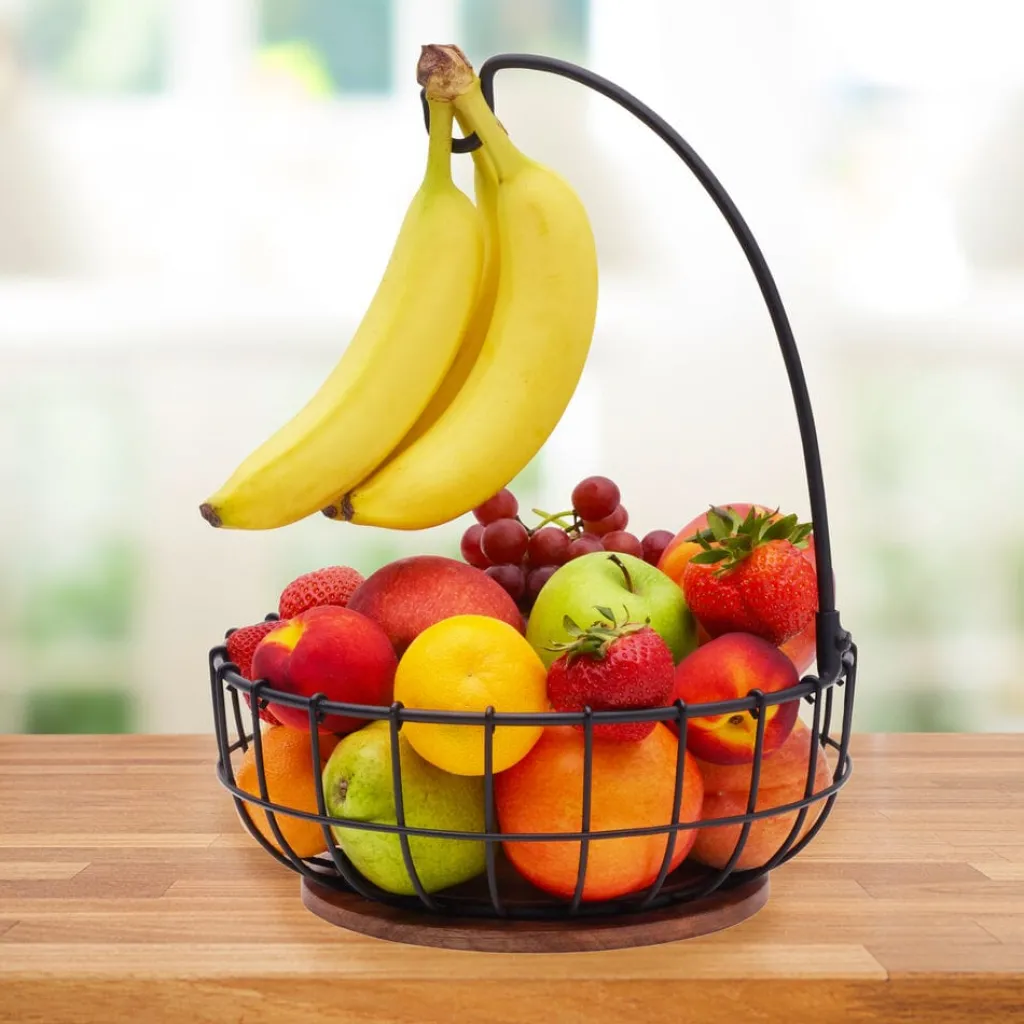 Fruit And Storage Baskets|Pfaltzgraff® Anvil Cage Fruit Storage Basket with Banana Hook