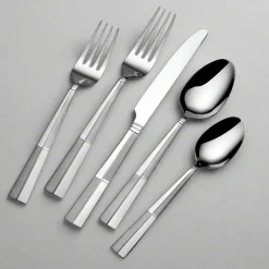 Sets|Pfaltzgraff® Arabesque Frost 42 Piece Flatware Set with Caddy, Service for 8