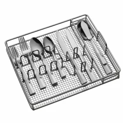 Sets|Pfaltzgraff® Arabesque Frost 42 Piece Flatware Set with Caddy, Service for 8