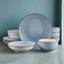 Dinnerware Service For 4|Pfaltzgraff® Arlie Blue 12 Piece Pasta Dinnerware Set, Service for 4
