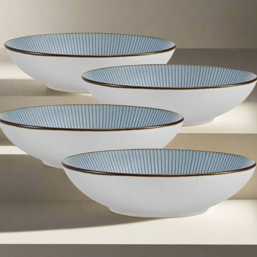 Pasta Bowls|Pfaltzgraff® Arlie Blue Set of 4 Pasta Bowls