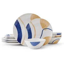Dinnerware Service For 4|Pfaltzgraff® Artful Circles 12 Piece Set, Service for 4