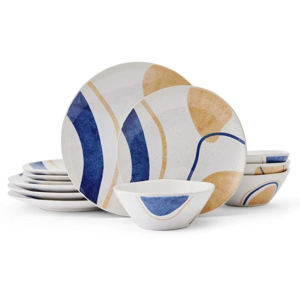 Dinnerware Service For 4|Pfaltzgraff® Artful Circles 12 Piece Set, Service for 4