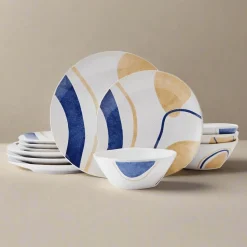 Dinnerware Service For 4|Pfaltzgraff® Artful Circles 12 Piece Set, Service for 4