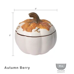 Soup Cereal Bowls|Covered Bowls|Pfaltzgraff® Autumn Berry™ Covered Pumpkin Bowl