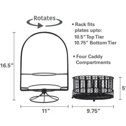 Buffet Caddies|Fruit And Storage Baskets|Gourmet Basics® Band and Stripe Swivel Hostess Buffet Storage Caddy