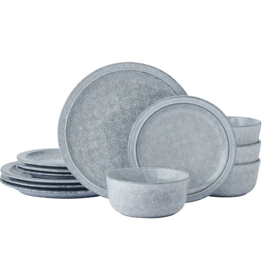 Dinnerware Service For 4|Pfaltzgraff® Blooming Meadow Blue 12 Piece Dinnerware Set, Service for 4