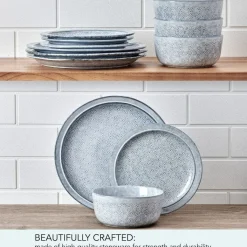 Dinnerware Service For 4|Pfaltzgraff® Blooming Meadow Blue 12 Piece Dinnerware Set, Service for 4