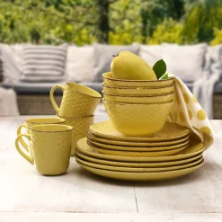 Dinnerware Service For 4|Pfaltzgraff® Bumble Bee Yellow 16 Piece Dinnerware Set, Service for 4