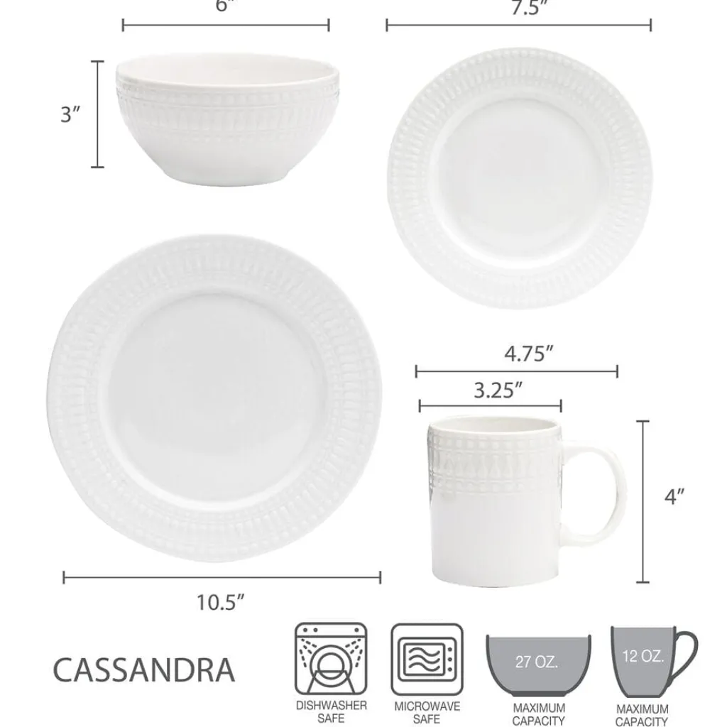 Dinnerware Service For 4|Pfaltzgraff® Cassandra 16 Piece Dinnerware Set, Service for 4