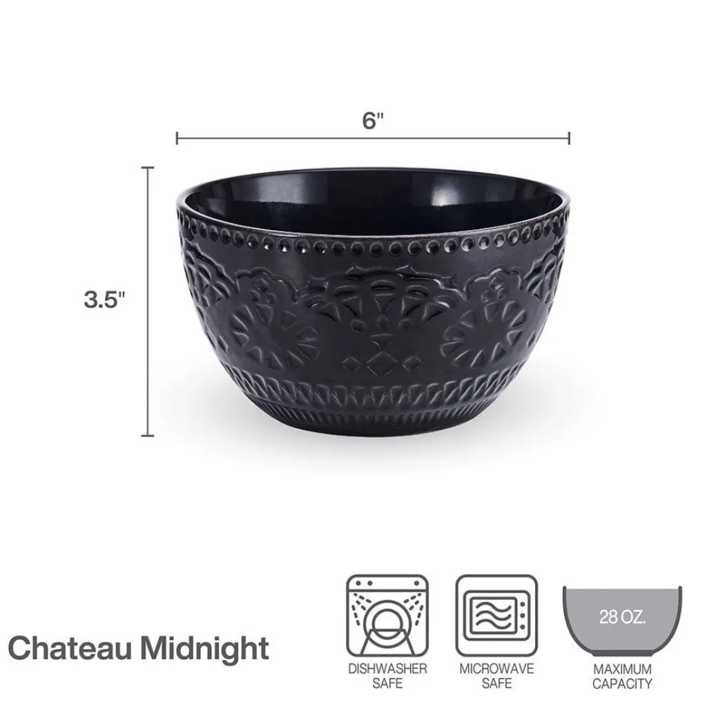 Soup Cereal Bowls|Pfaltzgraff® Chateau Midnight Set of 4 Soup Cereal Bowls