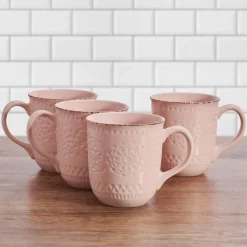 Coffee Mugs|Pfaltzgraff® Chateau Pink Set of 4 Mugs