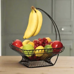 Fruit And Storage Baskets|Gourmet Basics® Countryside Fruit Basket with Banana Hook