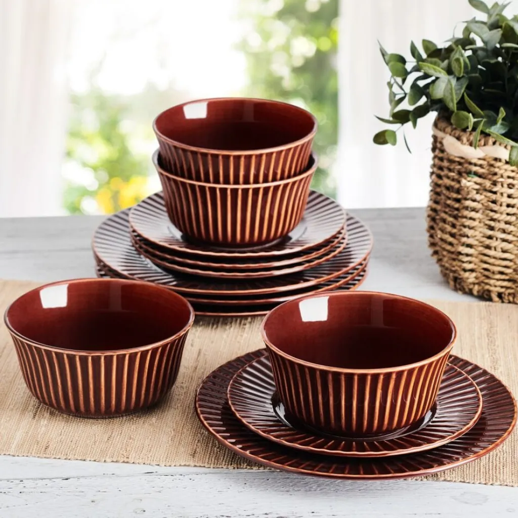 Dinnerware Service For 4|Pfaltzgraff® Dannie Red 12 Piece Dinnerware Set, Service for 4