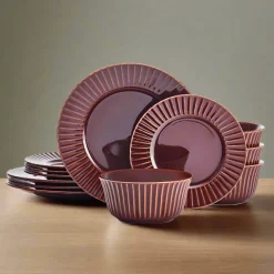 Dinnerware Service For 4|Pfaltzgraff® Dannie Red 12 Piece Dinnerware Set, Service for 4