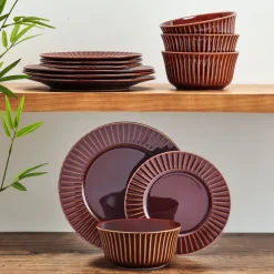 Dinnerware Service For 4|Pfaltzgraff® Dannie Red 12 Piece Dinnerware Set, Service for 4