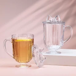 Drinking Glasses|Darbie Angell Bliss Set of 2 Footed Drinking Glasses with Lids