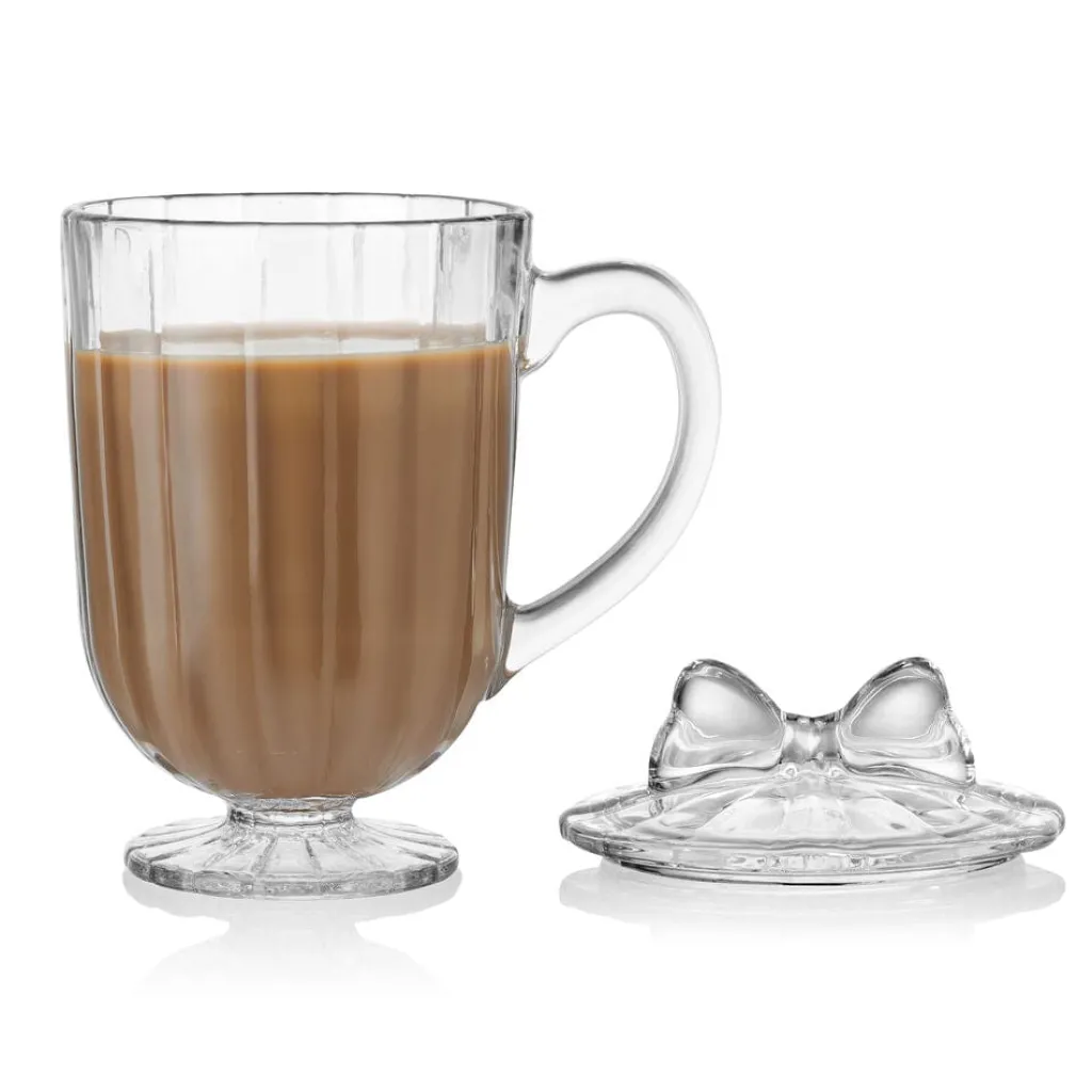 Drinking Glasses|Darbie Angell Bliss Set of 2 Footed Drinking Glasses with Lids