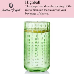 Drinking Glasses|Darbie Angell Dappled Clouds Seafoam Set of 4 Highball Glasses