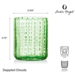 Drinking Glasses|Darbie Angell Dappled Clouds Seafoam Set of 4 Double Old Fashioned Glasses