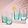 Drinking Glasses|Darbie Angell Good Day Teal Set of 4 Highball Glasses