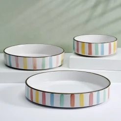 Pasta Bowls|Darbie Angell Happy Spring Summer 9 Piece Bowl Set, Service for 3