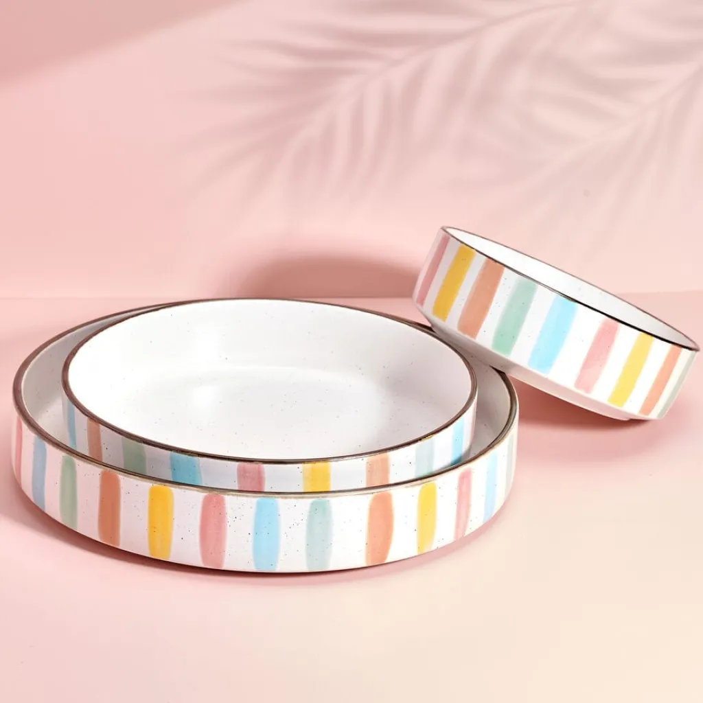 Pasta Bowls|Darbie Angell Happy Spring Summer 9 Piece Bowl Set, Service for 3