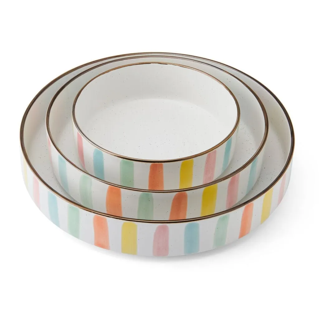 Pasta Bowls|Darbie Angell Happy Spring Summer 9 Piece Bowl Set, Service for 3