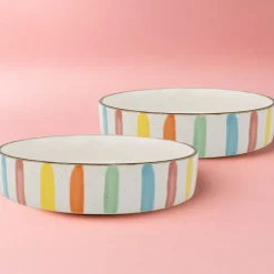 Pasta Bowls|Darbie Angell Happy Spring Summer Set of 2 Dinner Bowls