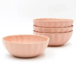 Soup Cereal Bowls|Darbie Angell Lady Blush Set of 4 Oval Soup Cereal Bowls