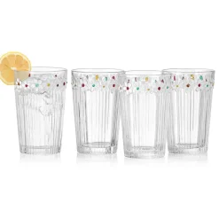 Drinking Glasses|Darbie Angell Painted Daisy Set of 4 Highball Glasses