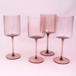 Drinking Glasses|Darbie Angell Set of 4 Prismatic Lilac Wine Glasses