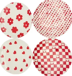Salad Plates|Darbie Angell Sweetheart Set of 4 Dessert Plates