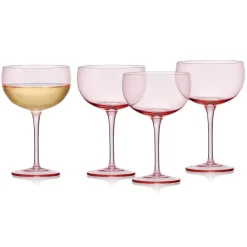 Drinking Glasses|Darbie Angell Vibrance Blush Set of 4 Coupe Cocktail Glasses