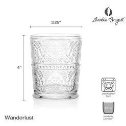 Drinking Glasses|Darbie Angell Wanderlust Set of 4 Double Old Fashioned Glasses