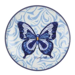 Dinnerware Service For 4|Dolly Parton Mosaic Blue Butterfly 12 Piece Dinnerware Set Service for 4