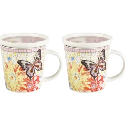 Coffee Mugs|Dolly Parton Mosaic Set of 2 Mugs with Lid Coaster