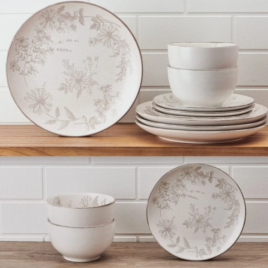 Dinnerware Service For 4|Pfaltzgraff® Enchanted Bloom 12 Piece Dinnerware Set, Service for 4