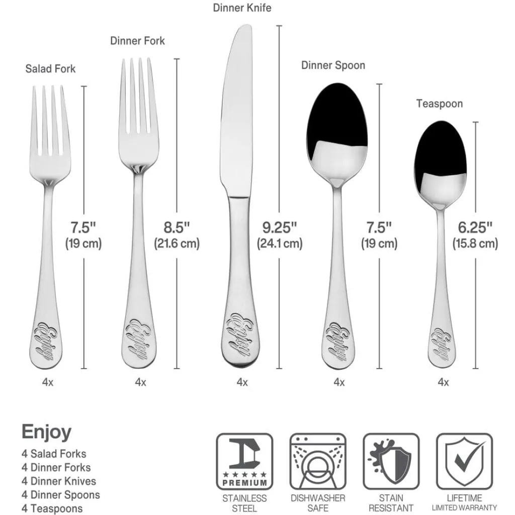 Sets|Towle® Everyday Enjoy 20 Piece Flatware Set, Service for 4