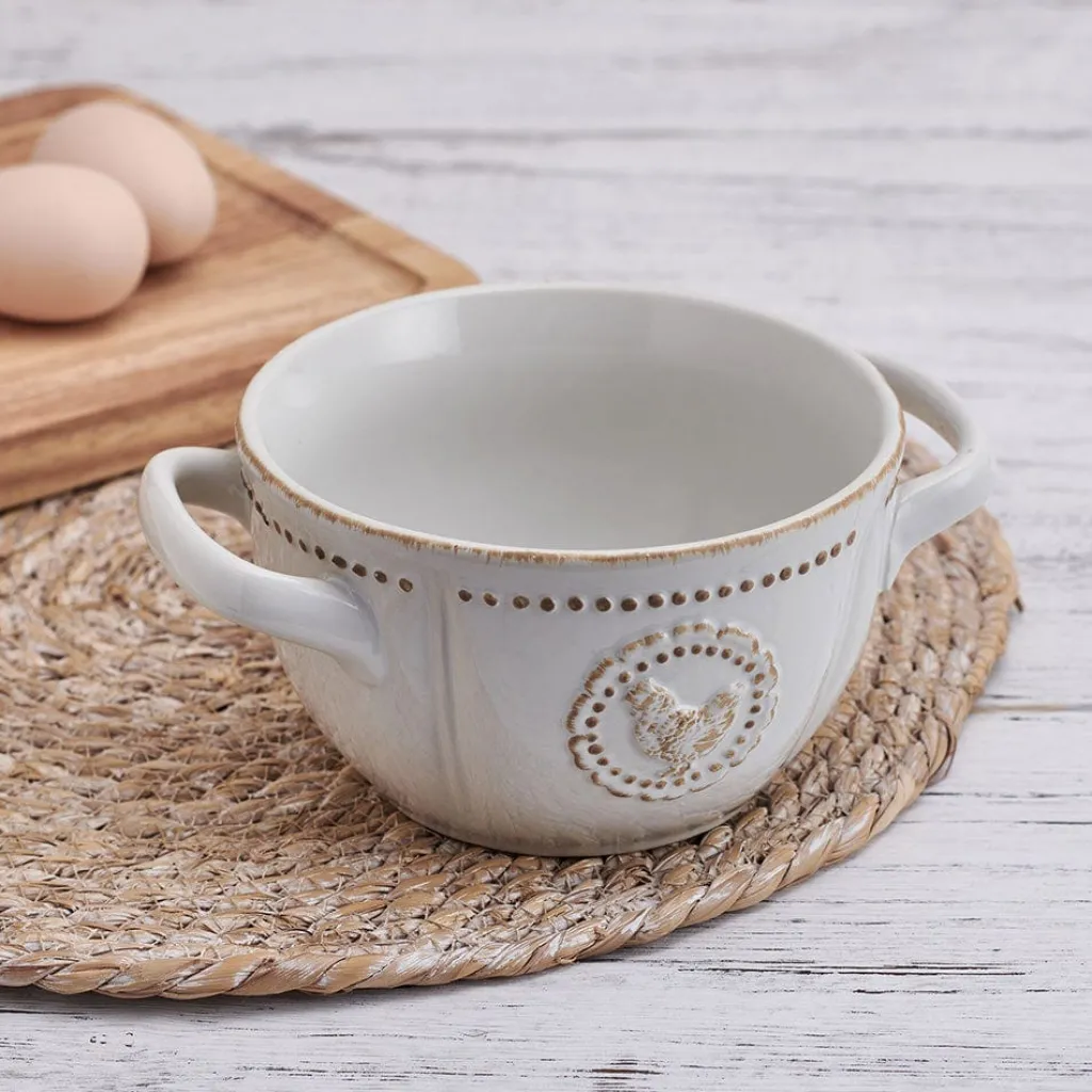 Soup Cereal Bowls|Pfaltzgraff® Farmhouse Hen Double Handled Bowl