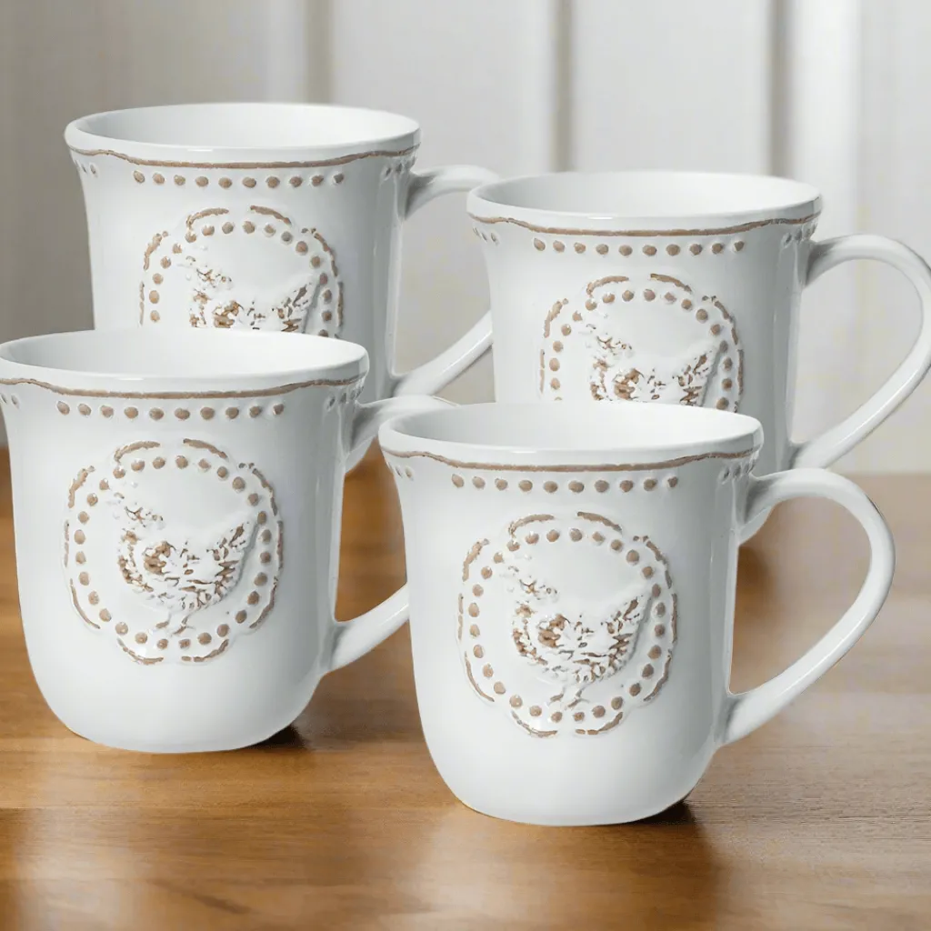 Coffee Mugs|Pfaltzgraff® Farmhouse Hen Set of 4 Mugs