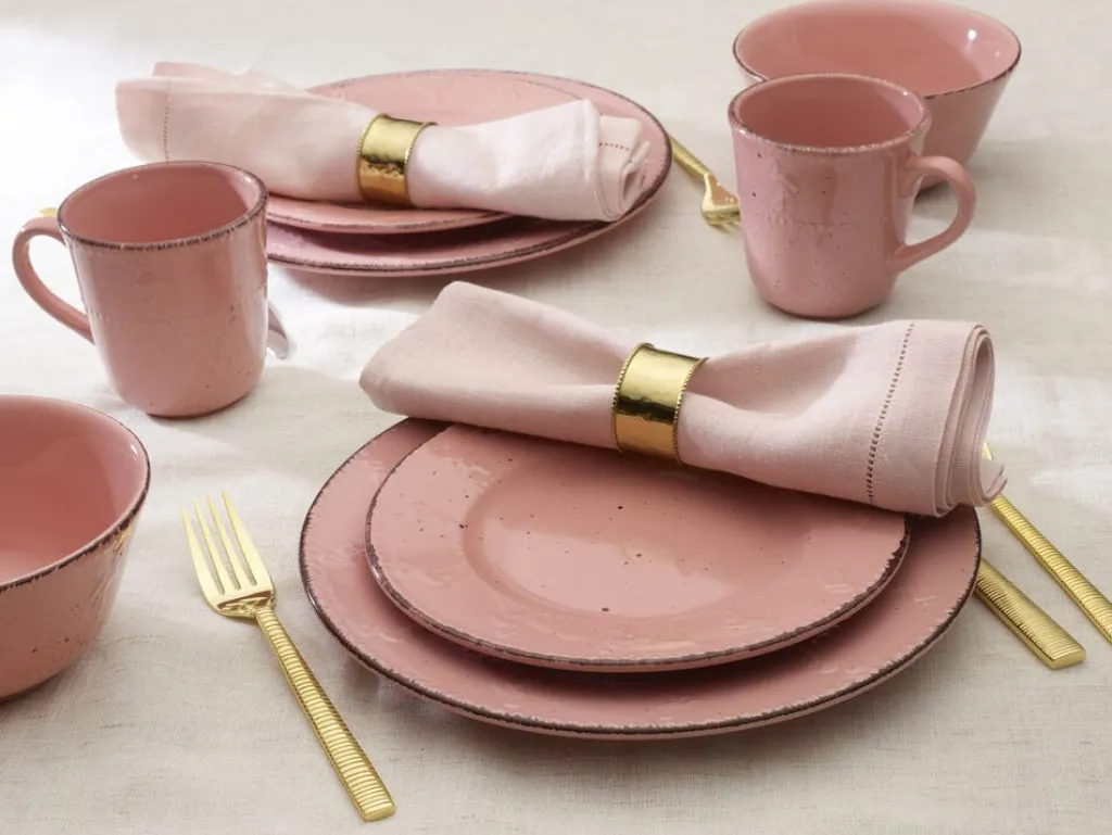 Dinnerware Service For 4|Pfaltzgraff® Flamingo Pink 16 Piece Dinnerware Set, Service for 4